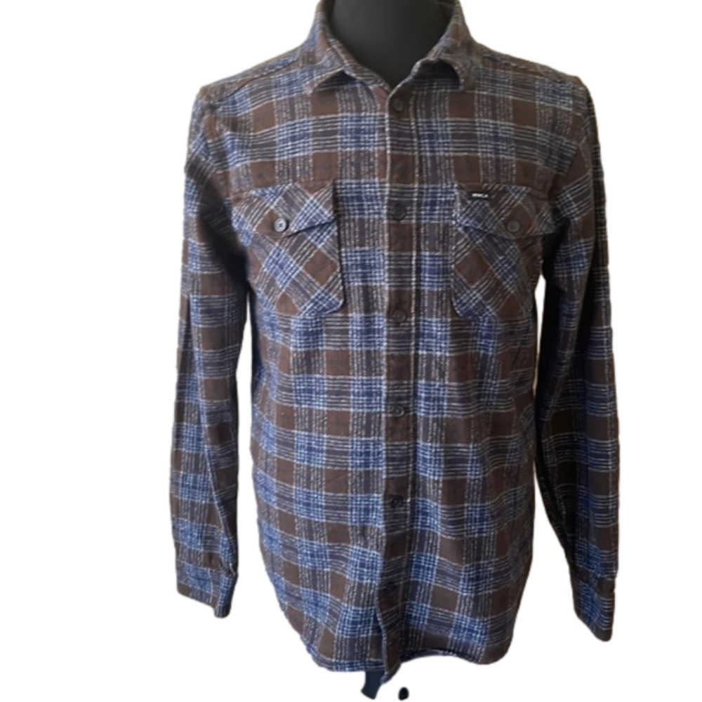 Rvca Flannel Long Sleeve Shirt Size Medium